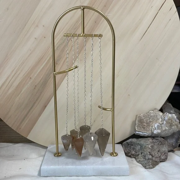 Crystal Pendulum Healing Pointed Pendant Faceted Gemstone Quartz Smoky Clear - Picture 1 of 12